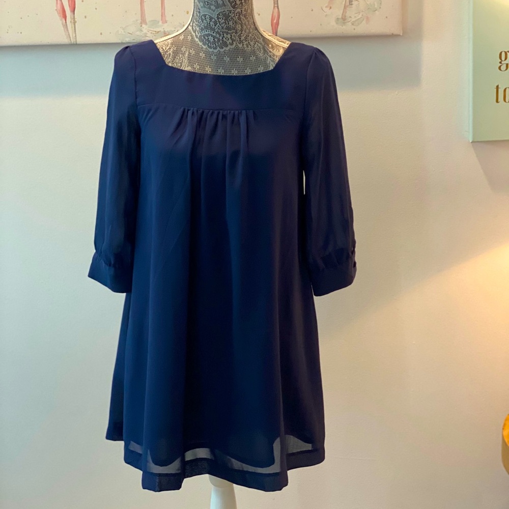 Navy baby doll dress